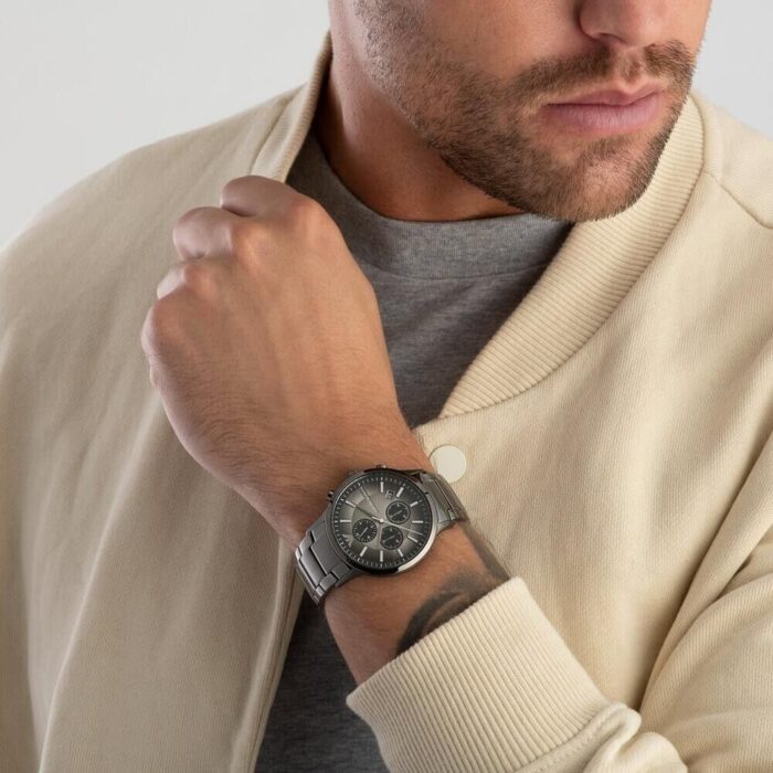 Emporio Armani Analog Chronograph Black Dial Black Steel Strap Watch For Men - AR11531 - Image 8